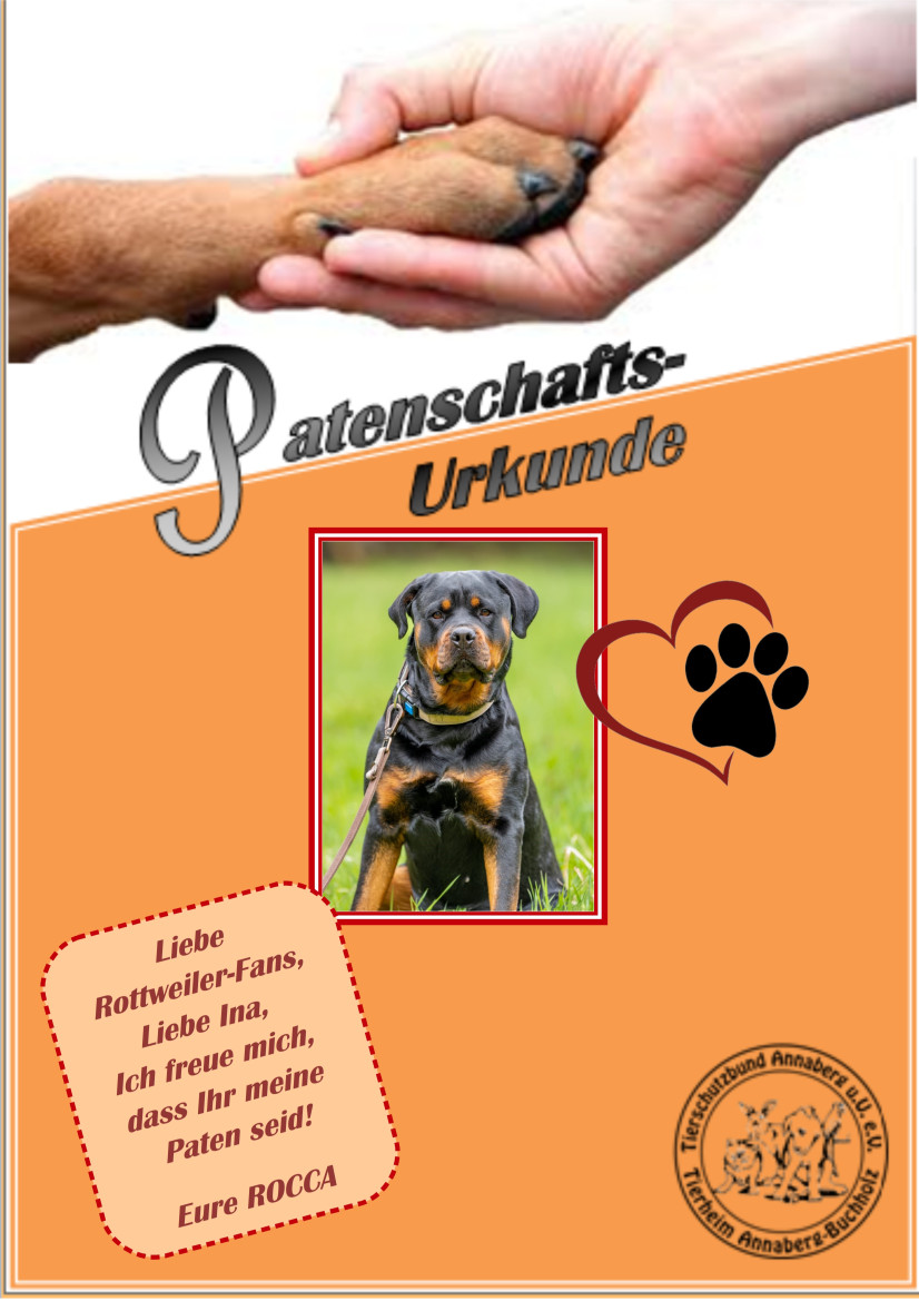 Patenschaftsurkunde Rocca